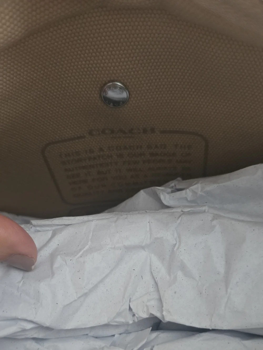 Coach Beige Canvas Mini Tote with Script Logo